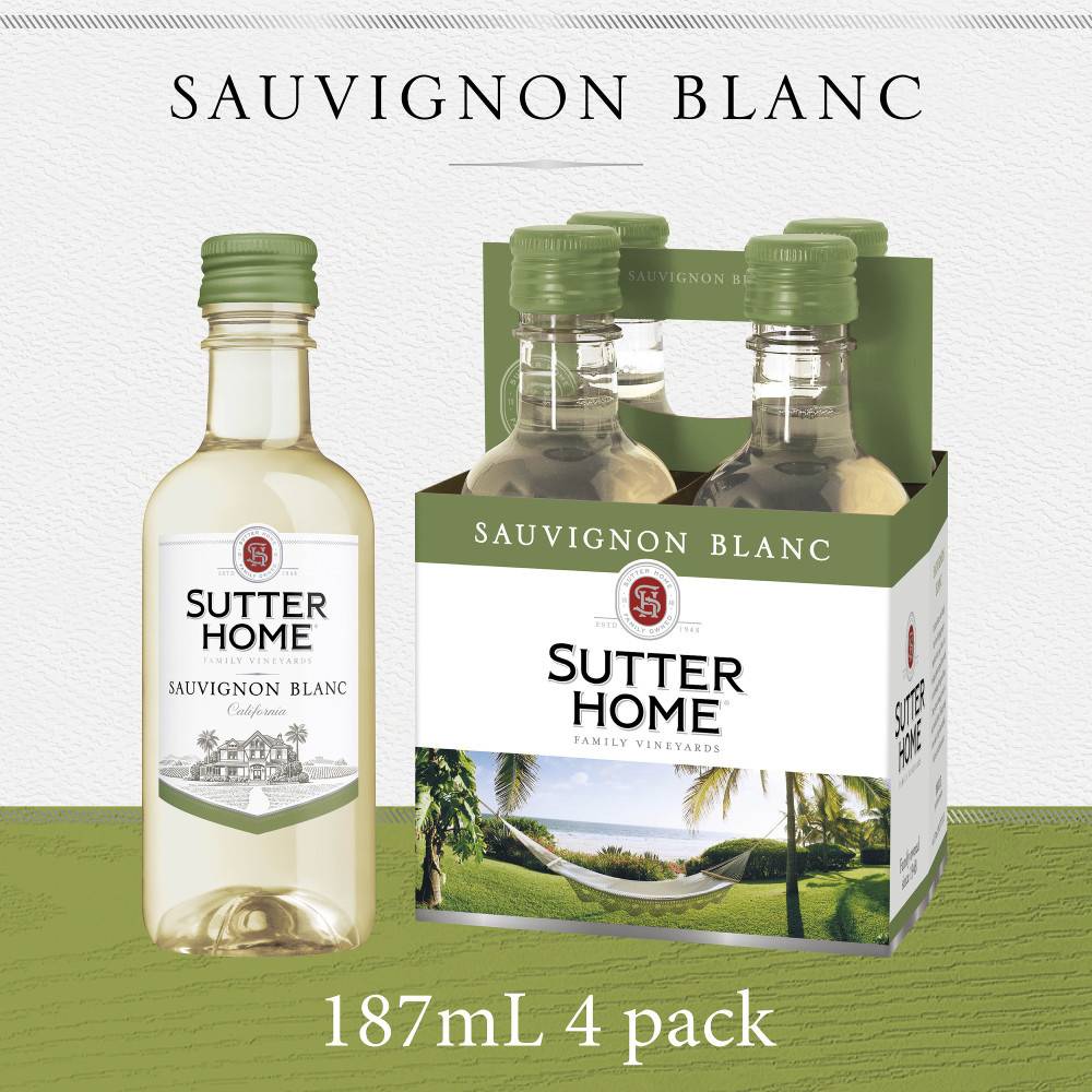 Sutter Home Sauvignon Blanc White Wine (4 ct,187 ml)