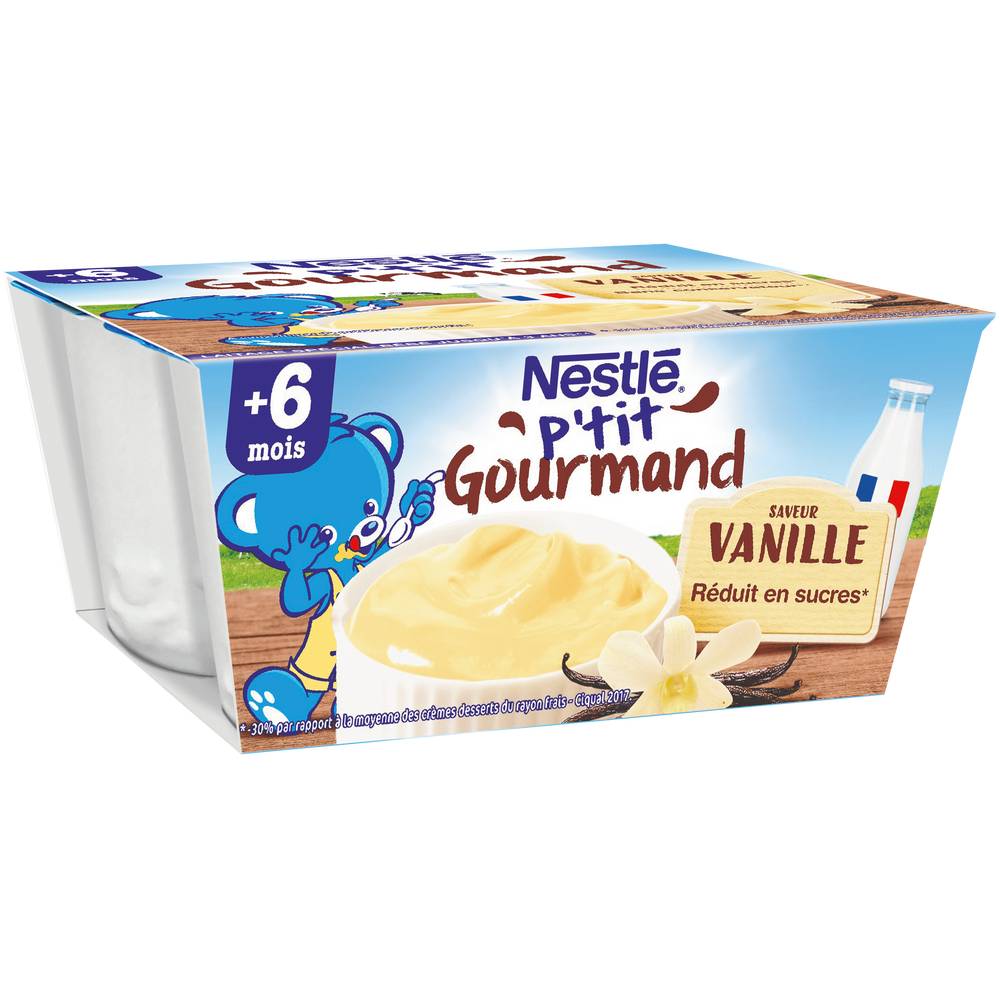 Nestlé - P'tit gourmand crème desserts pour bébé de 6 à 36 mois, vanille (4)