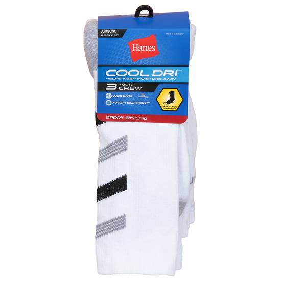 Hanes Cool Dri Crew Men's Socks (3 pair)