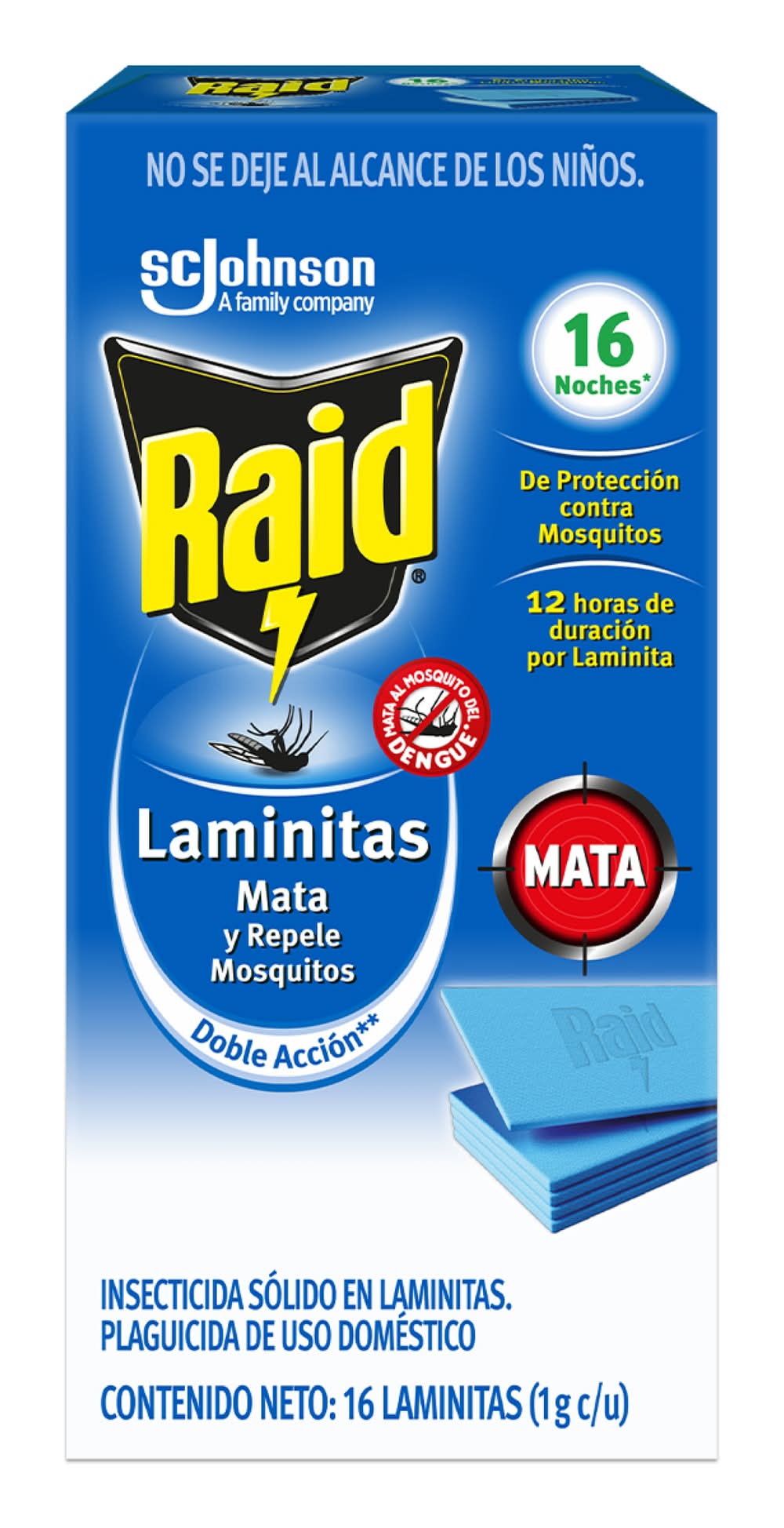 Raid · Insecticida en laminitas contra mosquitos (16 un)
