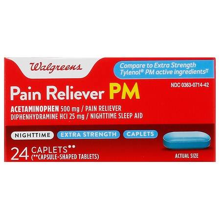 Walgreens Pain Reliever Pm Caplets (24ct)
