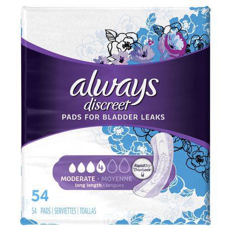 Always Discreet Incontinence Long Pads (54 units)