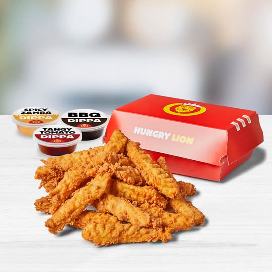 10 Chicken Fingers + 3 Dippas