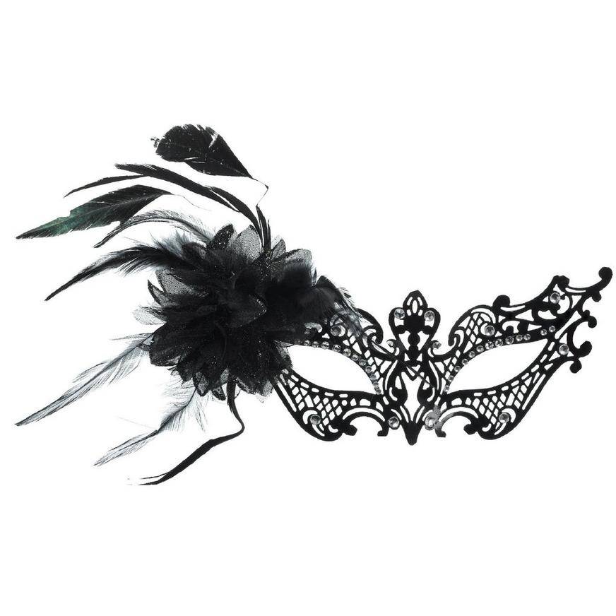 Party City Filigree Feather Masquerade Mask (black)