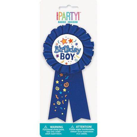 Unique Party Favors Birthday Boy Award Badge, 3.25" x 7.75", Blue