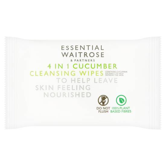 Essential Waitrose 4 in 1 Cucumber Cleansing Wipes