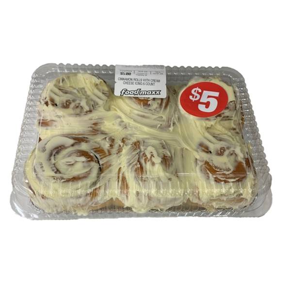 Cinnamon Rolls W/Cream Cheese, 6 Count