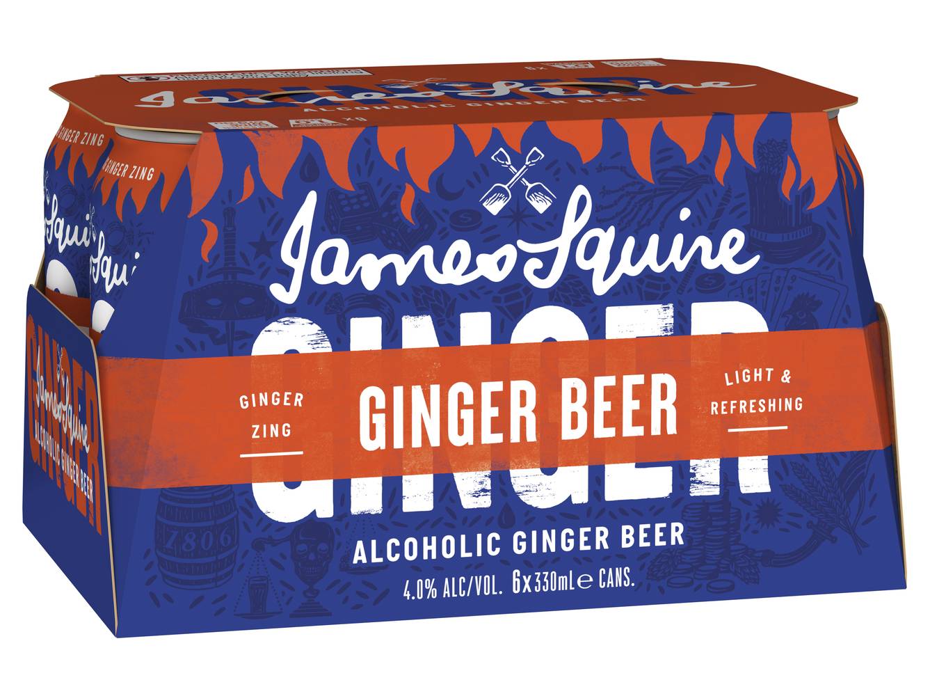 James Squire Ginger Beer Can 330mL x Pack 6