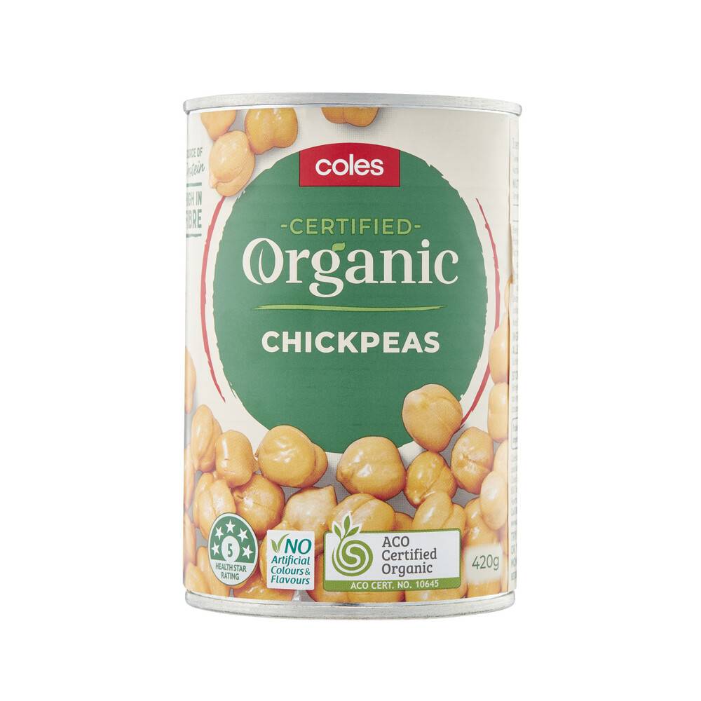Coles Organic Beans Chick Peas 400g