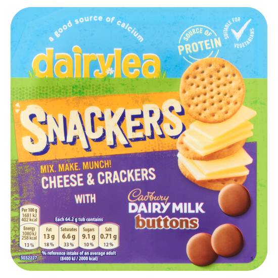 Dairylea Snackers Cheese & Crackers With Cadbury Dairy Milk Giant Buttons 64.2g