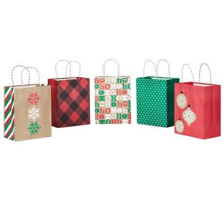 Hallmark Christmas Gift Bag Bundle, Medium, Assorted (5 ct)