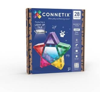 CONNETIX Light Up Magnetic Tiles 3+ Years (28 ct)