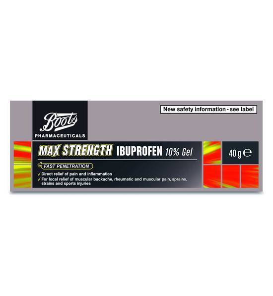 Boots Max Strength Ibuprofen 10% Gel - 40g