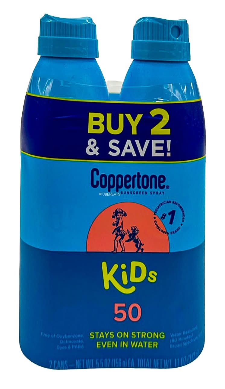 Coppertone Kids' Sunscreen Spray Twin pack (11 oz, 2 ct)