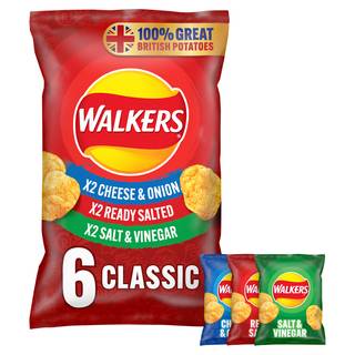 Walkers Classic Variety Multipack Crisps 6x25g