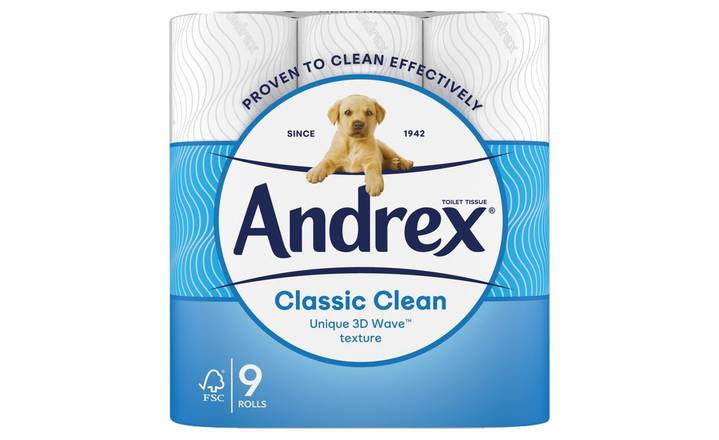 Andrex Classic Clean 9 Roll Toilet Paper (406718)