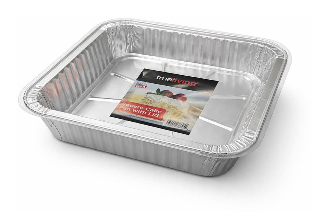 TrueLiving Square Cake Pan With Lid, 9.25x9.25x1.85 in