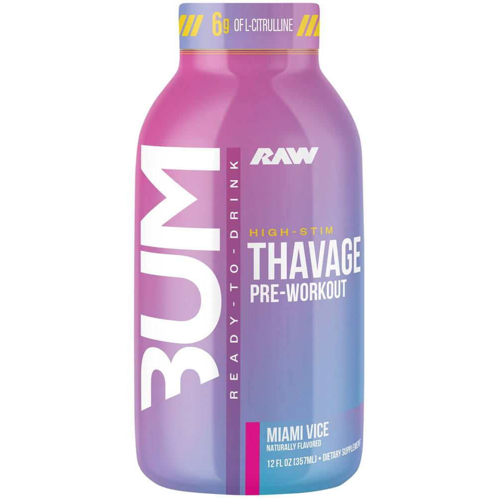 Cbum Series Thavage Ready-To-Drink Pre Workout - Miami Vice (12 Drinks, 12 Fl Oz. Each)