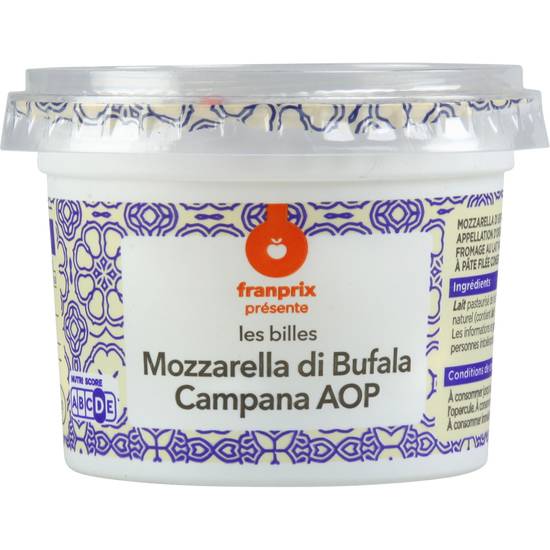 Fromages apéritifs billes de mozzarella di bufala franprix 250g
