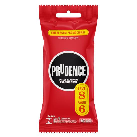 Prudence preservativo lubrificado clássico (8 preservativos)