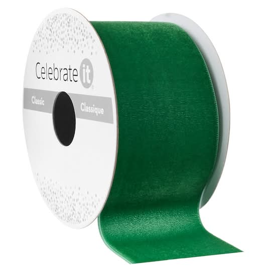 Celebrate It Velvet Ribbon, 2" X 3 Yd, Green