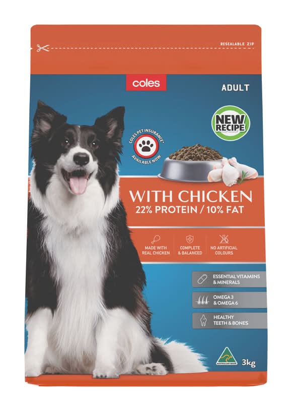 Coles Adult Dry Dog Food, Chicken (3kg)