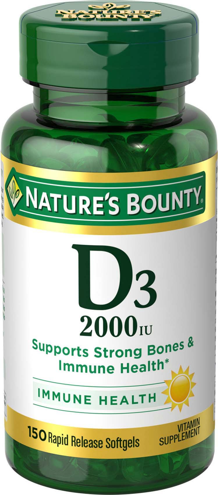 Nature's Bounty Vitamin D3 Immune Health Rapid Release Softgels (3.2 oz)