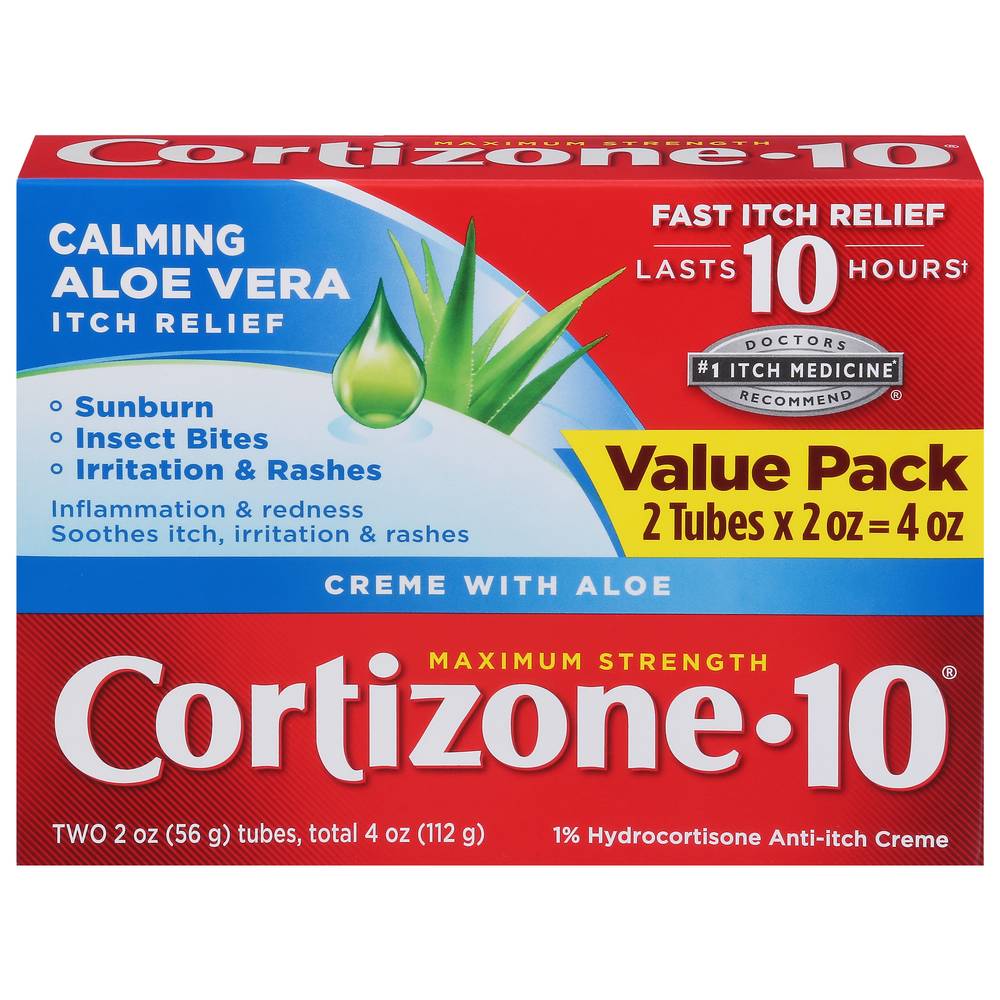 Cortizone-10 Maximum Strength Calming Aloe Vera Anti-Inch Creme (4 oz)