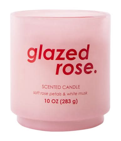 Scented Candle 10oz Glazed Rose.
