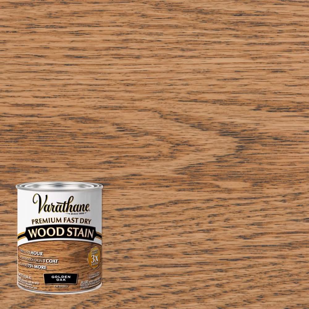 Varathane Semi-Transparent Golden Oak Oil-Based Urethane Modified Alkyd Fast Dry Wood Stain 1 Qt
