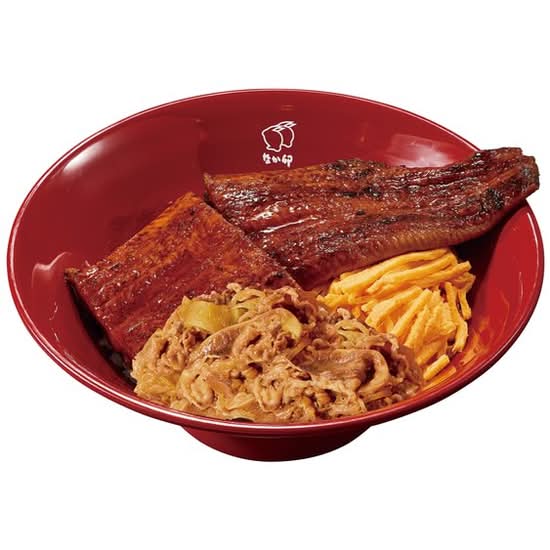 牛すき特盛うな丼 Beef Sukiyaki ＆ Teriyaki Eel  (2 pcs) Rice Box