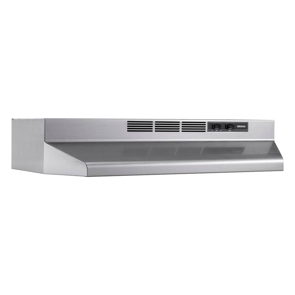 Broan 30-in Ductless 50-CFM Recirculating Fingerprint Resistant Stainless-steel Finish Under Cabinet Range Hood with Charcoal Filter | 4130SF