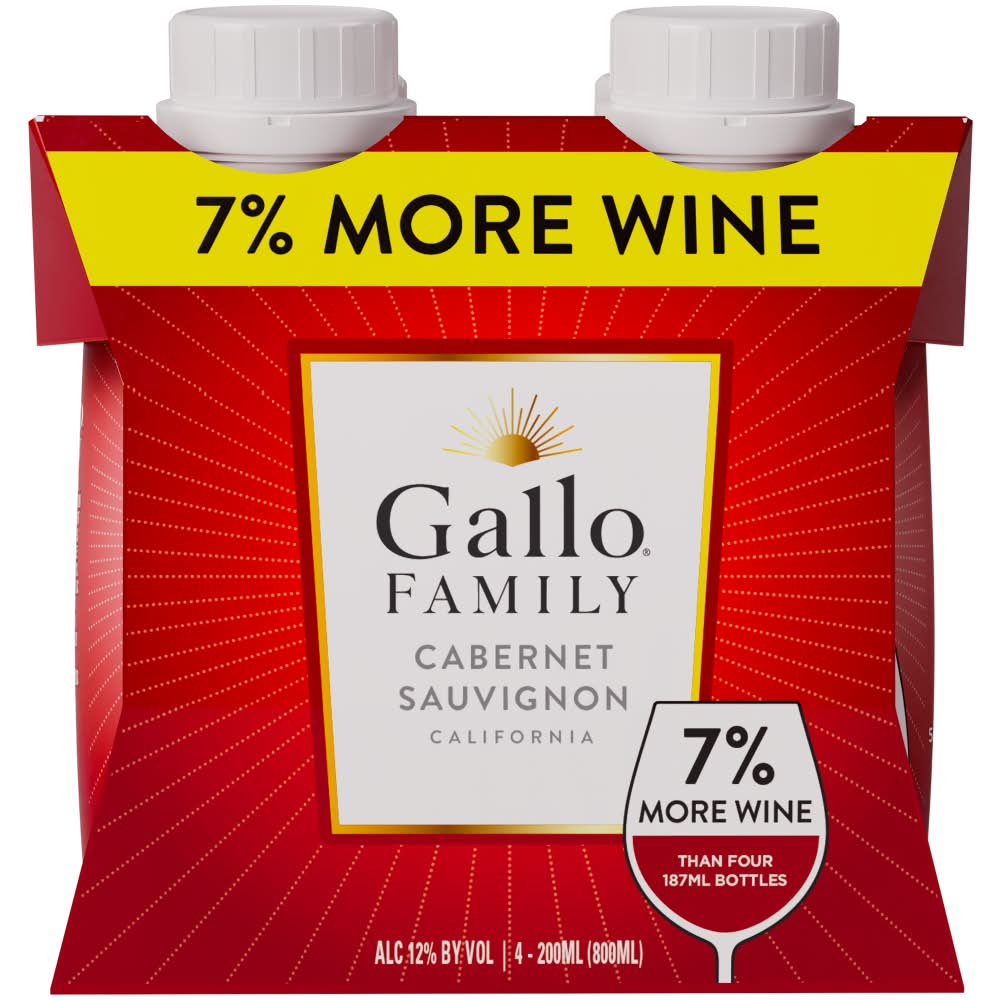Gallo Family California Cabernet Sauvignon Wine (4 x 200 ml)