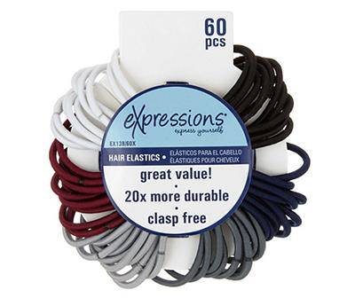 Clasp Free Hair Elastics, 60-Piece