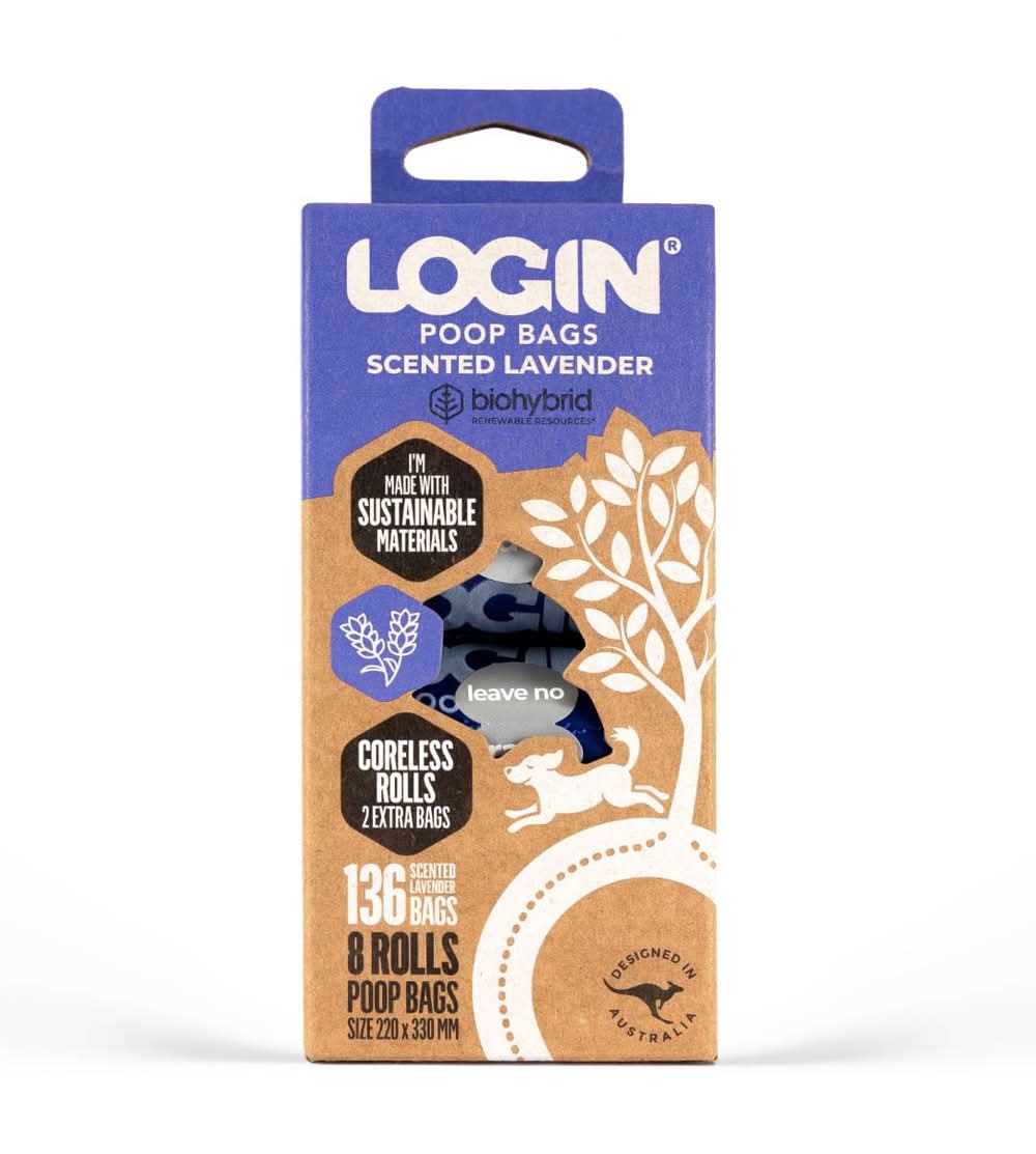 澳洲Login 可降解寵物撿便袋薰衣草盒裝 - 220x300mm (8 入)