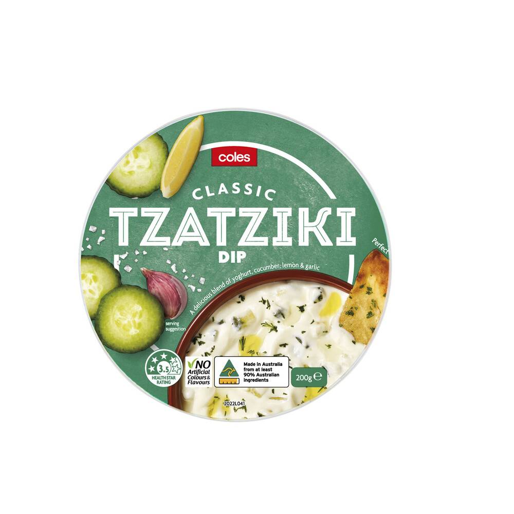 Coles Dairy Tzatziki Dip 200g