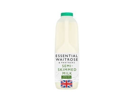 Essential Waitrose Semi Skimmed Milk 2 Pint