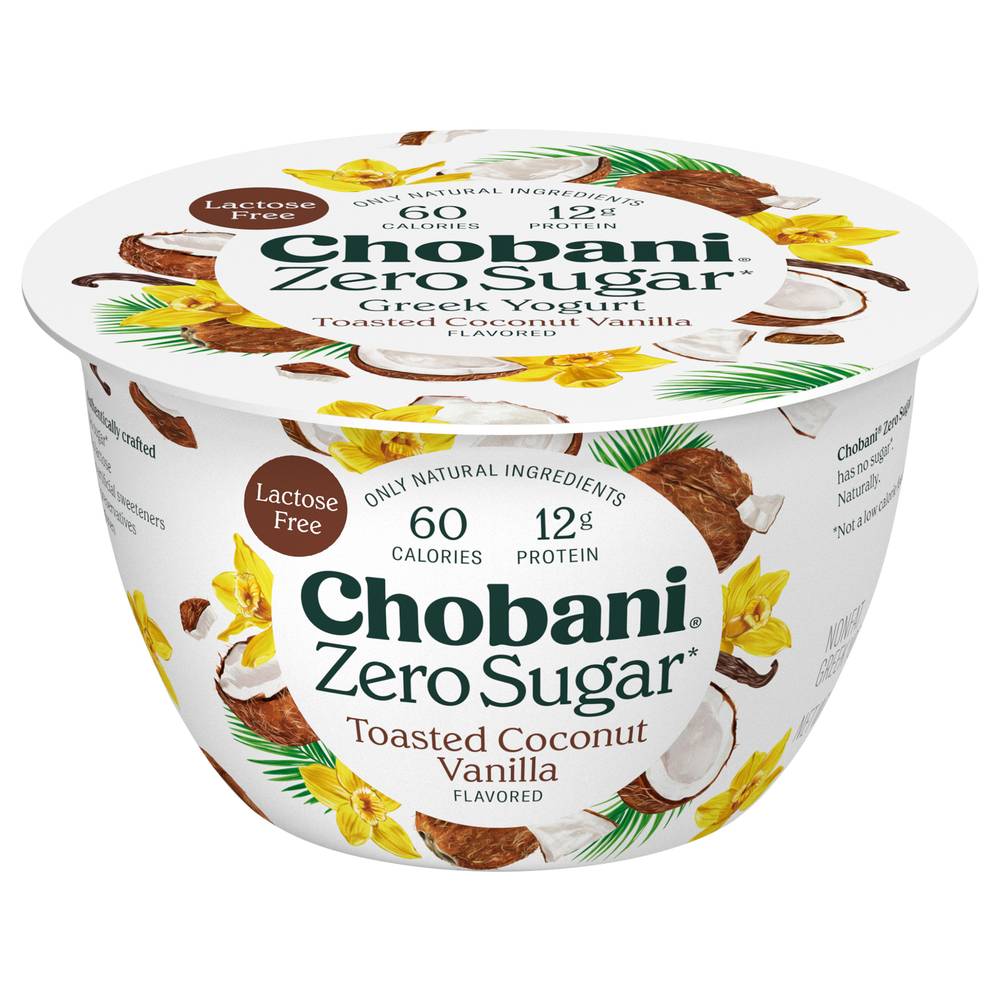 Chobani Zero Sugar Toasted Coconut Vanilla Yogurt (5.3 oz)