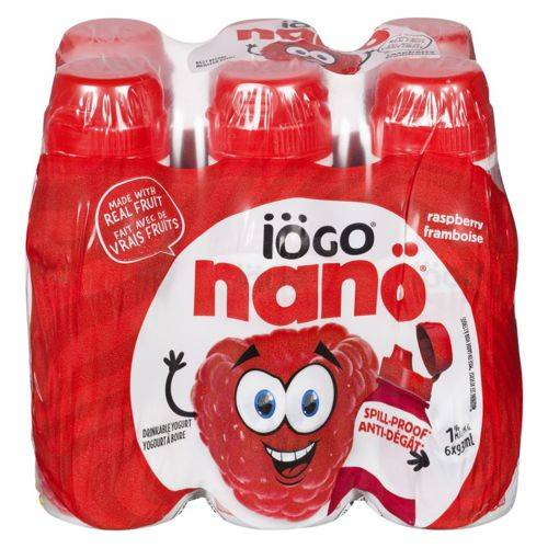 Iögo yogourt à boire framboise nanö (6 x 93 ml) - nano drinkable raspberry yogurt (6 x 93 ml)