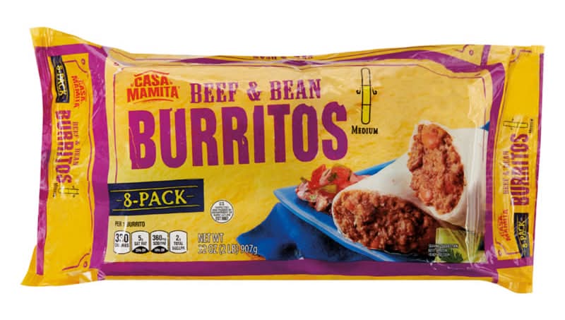 Casa Mamita Burritos, Beef & Bean (32 oz, 8 ct)