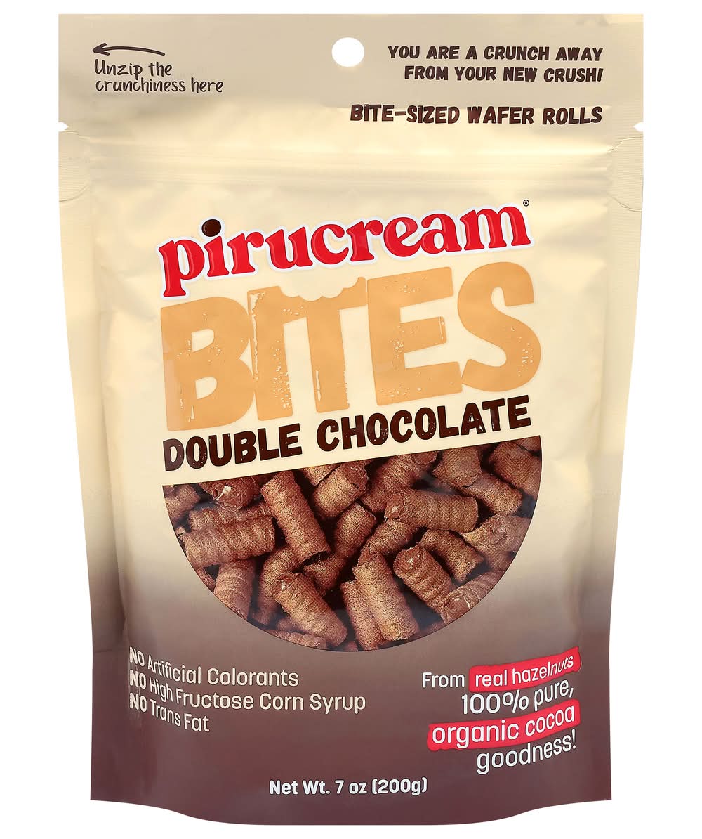 Pirucream Bite Sized Wafer Rolls, Double Chocolate (7 oz)