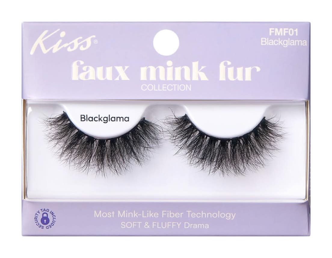 KISS Faux Mink Fur Collection False Eyelashes, Fmfo1 Blackglama