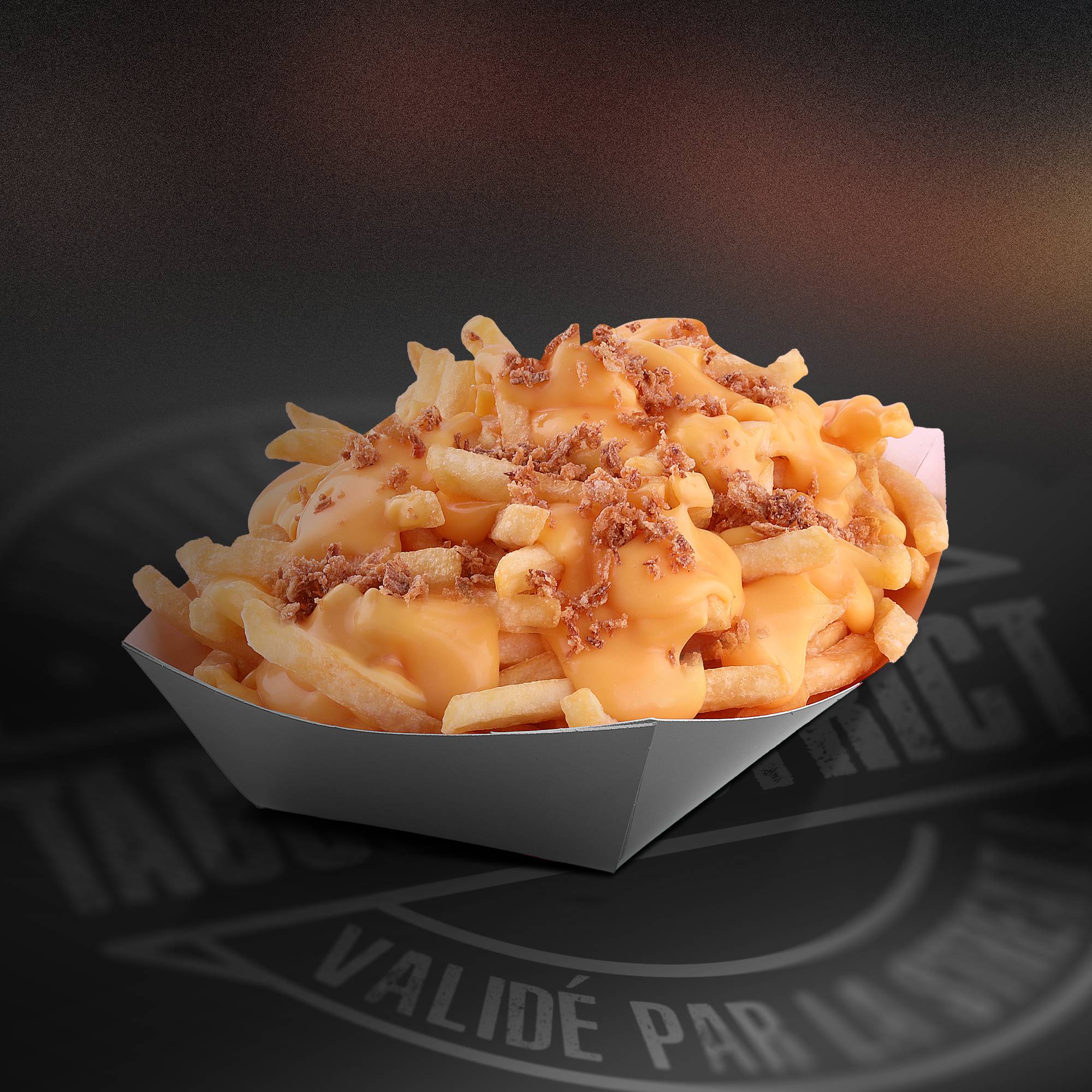 Frites Cheddar Oignons Frits