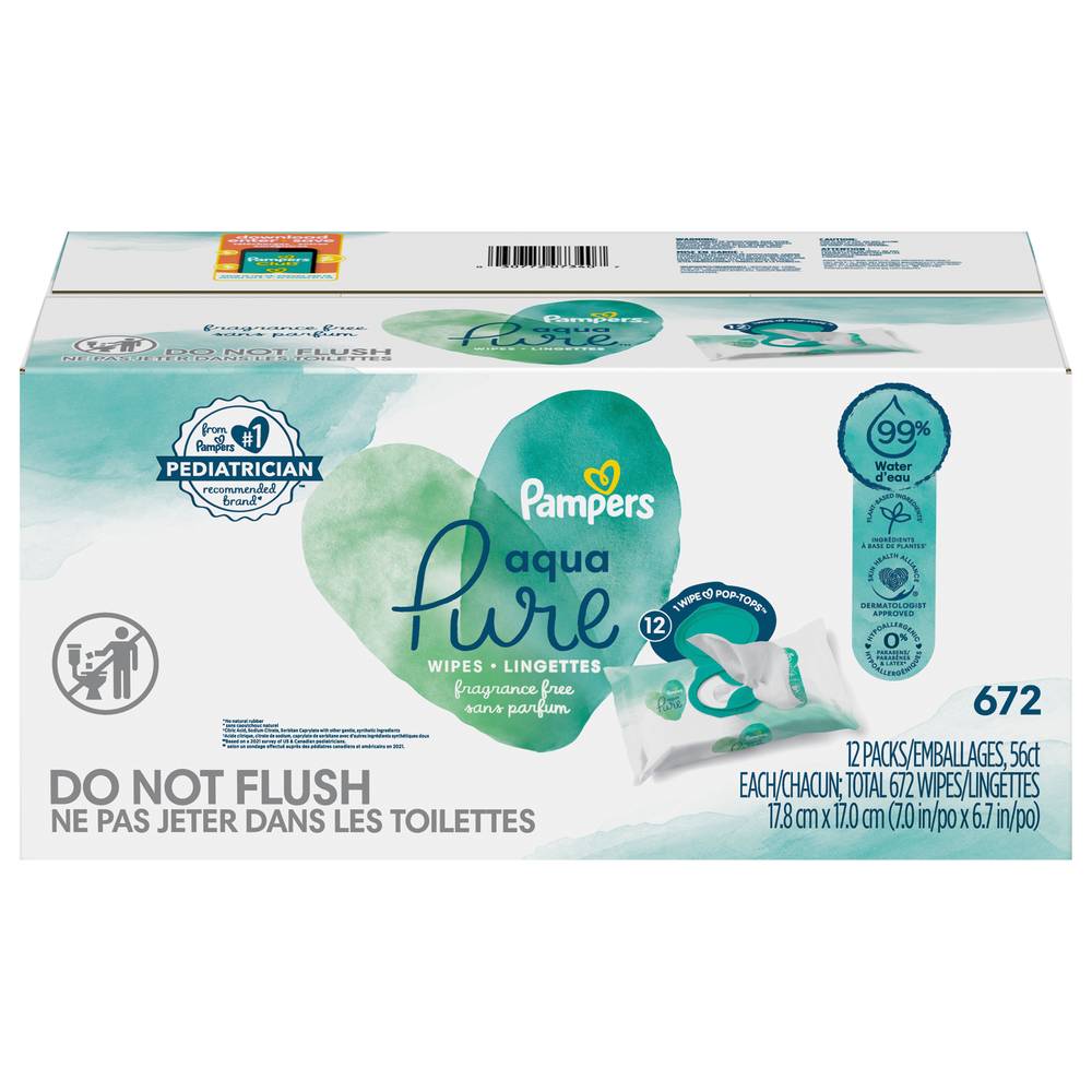 Pampers Aqua Pure Sensitive Baby Wipes (12 ct)