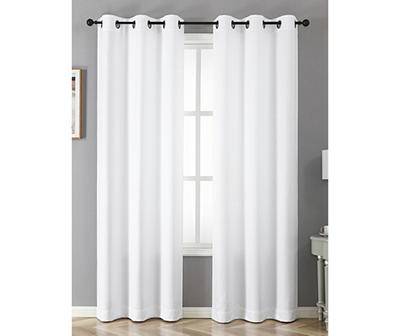 Rhys White Plus Pattern Blackout Grommet Curtain Panel Pair, (38" x 84")