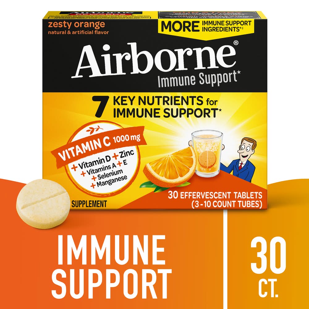 Airborne Zesty Orange Vitamin C Immune Support Supplement (8 oz)