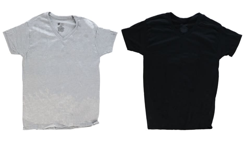 Hanes Dyed V Neck T-Shirts, Men, XL, Black-Gray (2 ct)