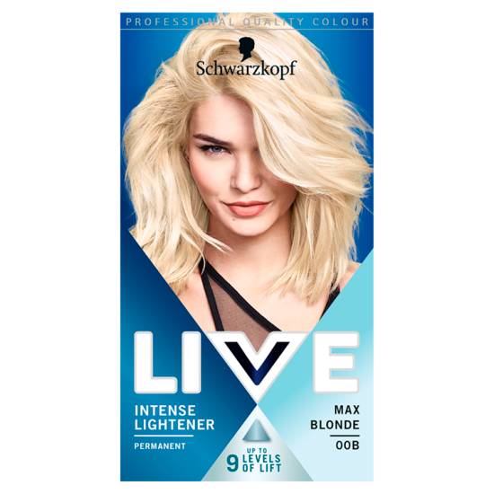 Schwarzkopf Live Intense Lightener Bleach Hair Dye Max Blonde 00b Permanent