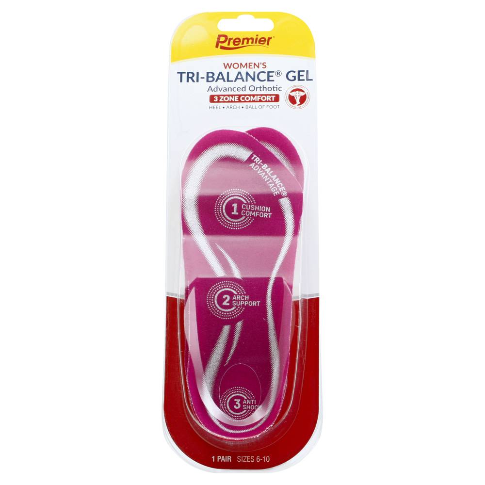 Premier Women's Tri-Balance Gel Orthotic Insoles (2.2 oz)