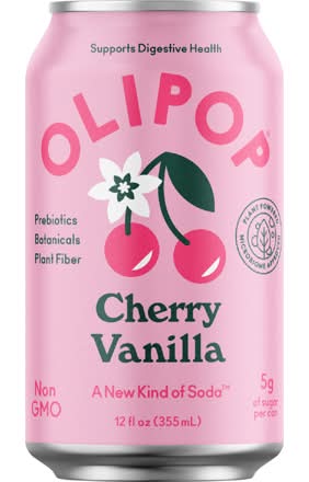 Olipop Cherry Vanilla Sparkling Toner Diet Soda 12oz Can